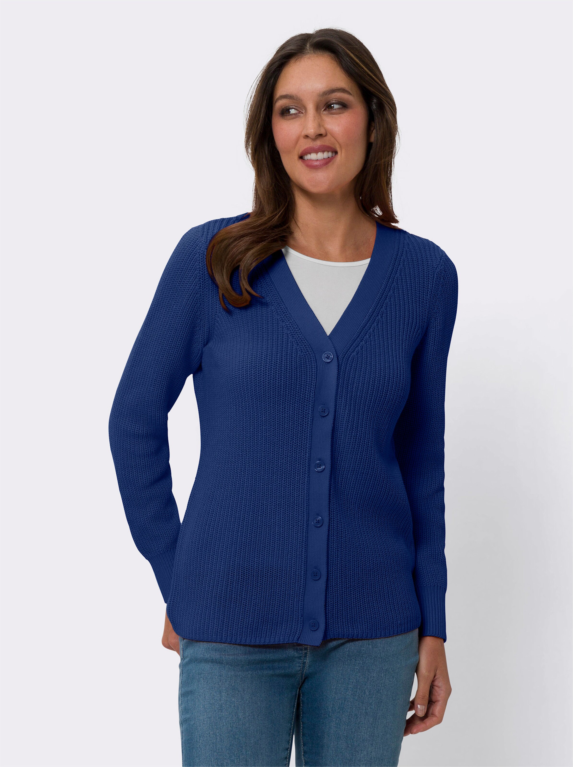 Strickjacke mit V-Ausschnitt