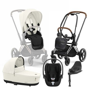 Cybex Priam Duovogn inkl. Cloud T & Base, Off White/Chrome Brown
