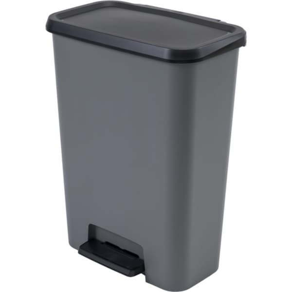 CURVER WASTE BIN WITH PEDAL 23+23L /DARK GREY/ BLACK