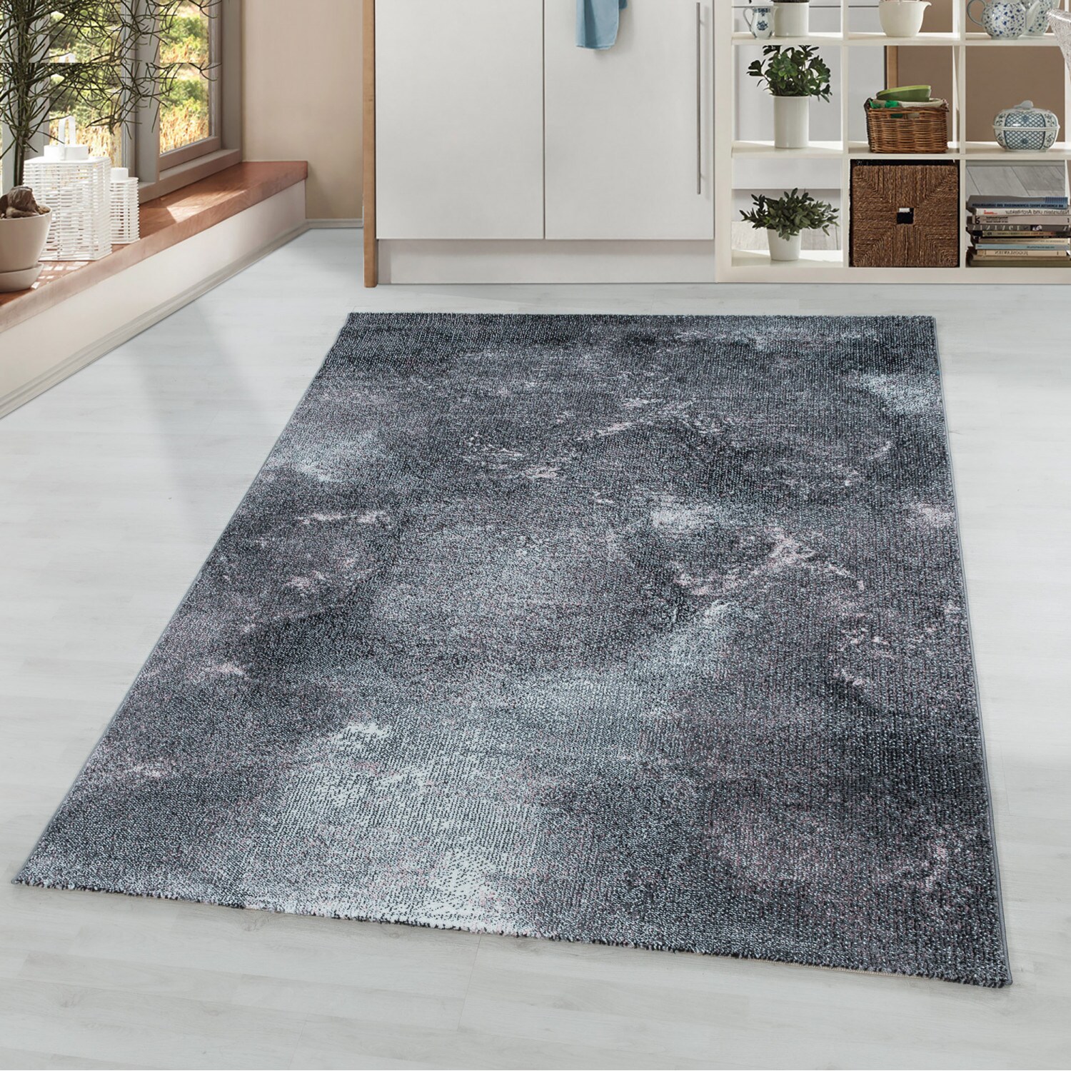 Moderner Designer-Teppich mit Kurzflor, Abstraktes Design für Wohnzimmer