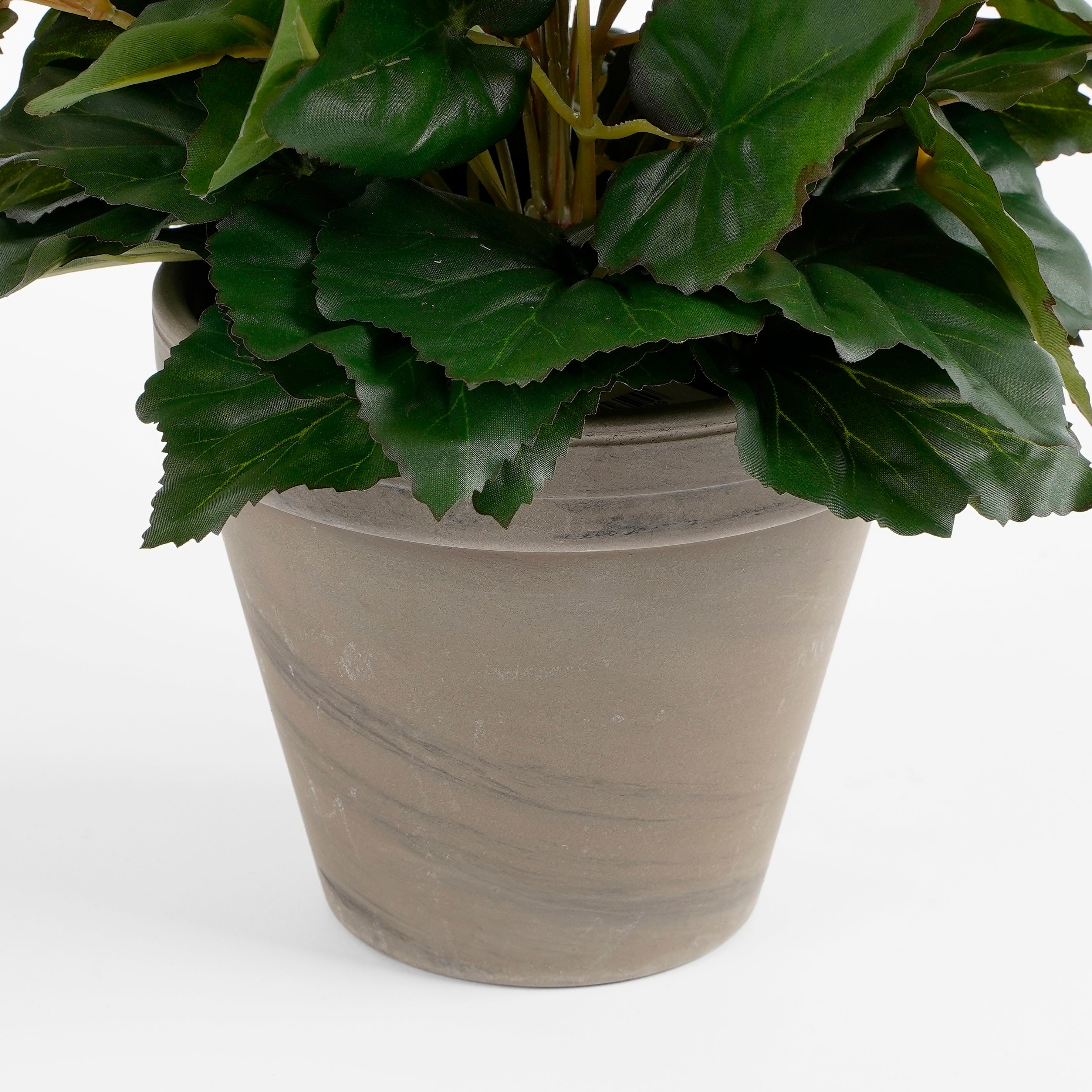 Mica decorations - bégonia artificielle blanc en pot h37