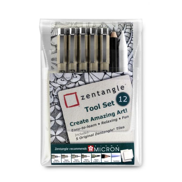Sakura Conjunto de Doze Peças p/ a Técnica Zentangle Verde