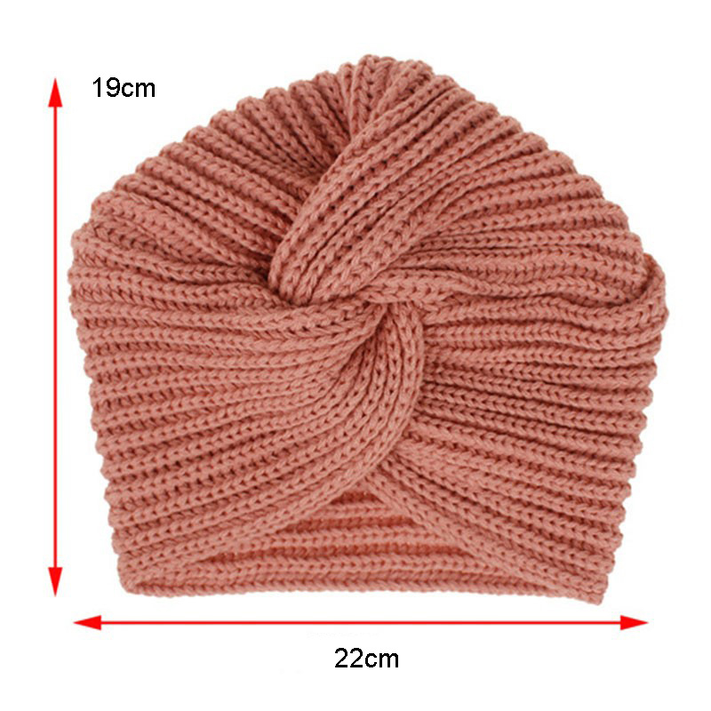 Damen Strickmütze Fashion Winter Mütze mit Knoten (One Size) - Grau