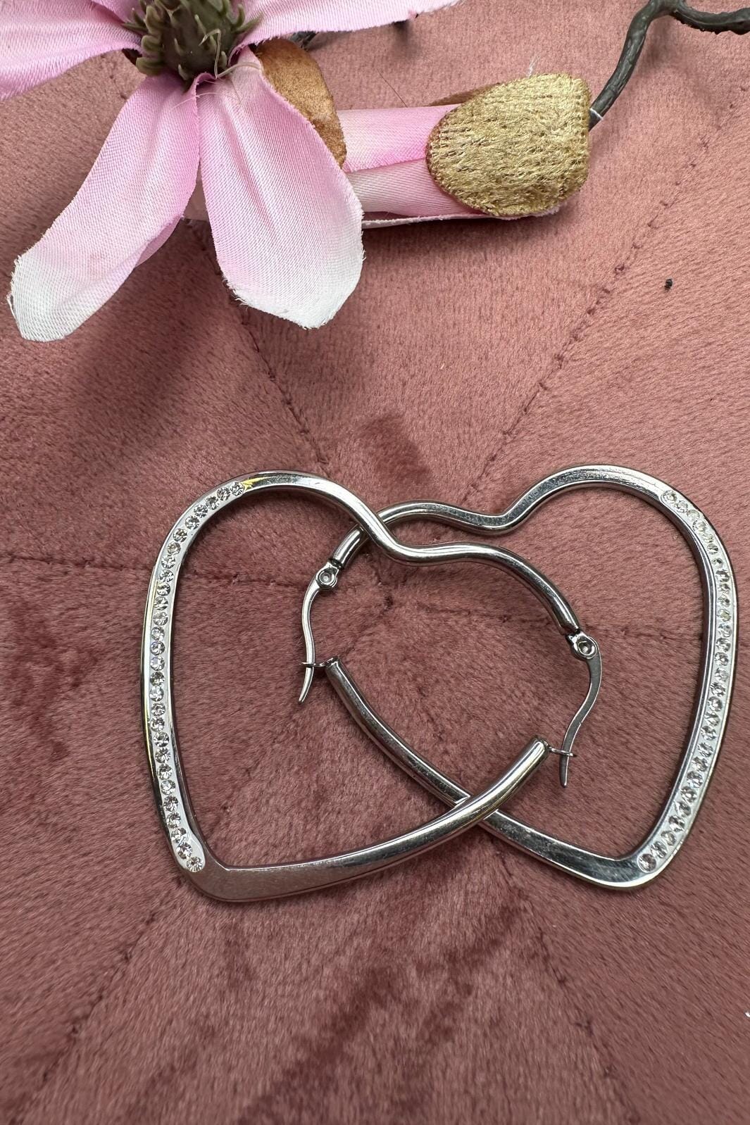 Mellow Moon Heart Hoop Stone forsoelvet