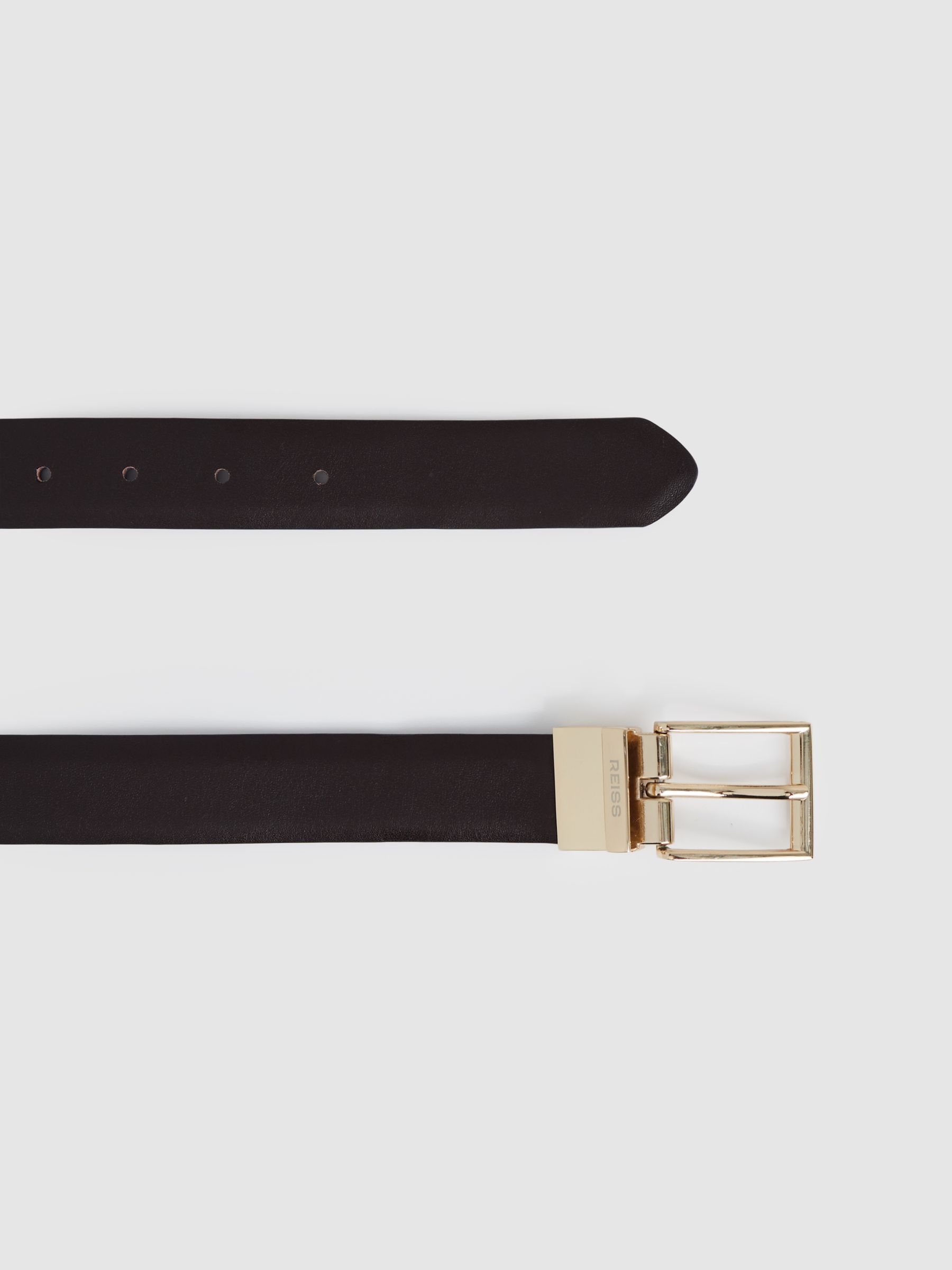 Reiss Reign Reversible Leather Belt with Interchangeable Buckle