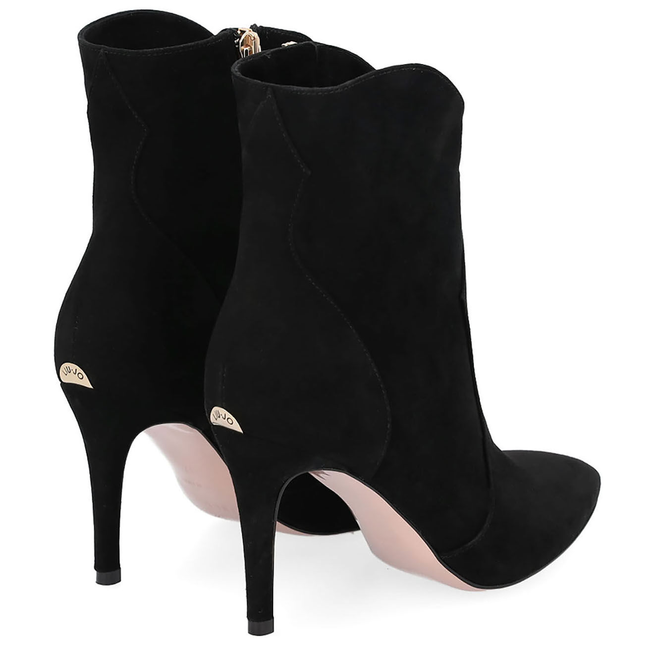 Liu-Jo Bottines en Velours de Cuir Rosalia noires - Talon 9 cm