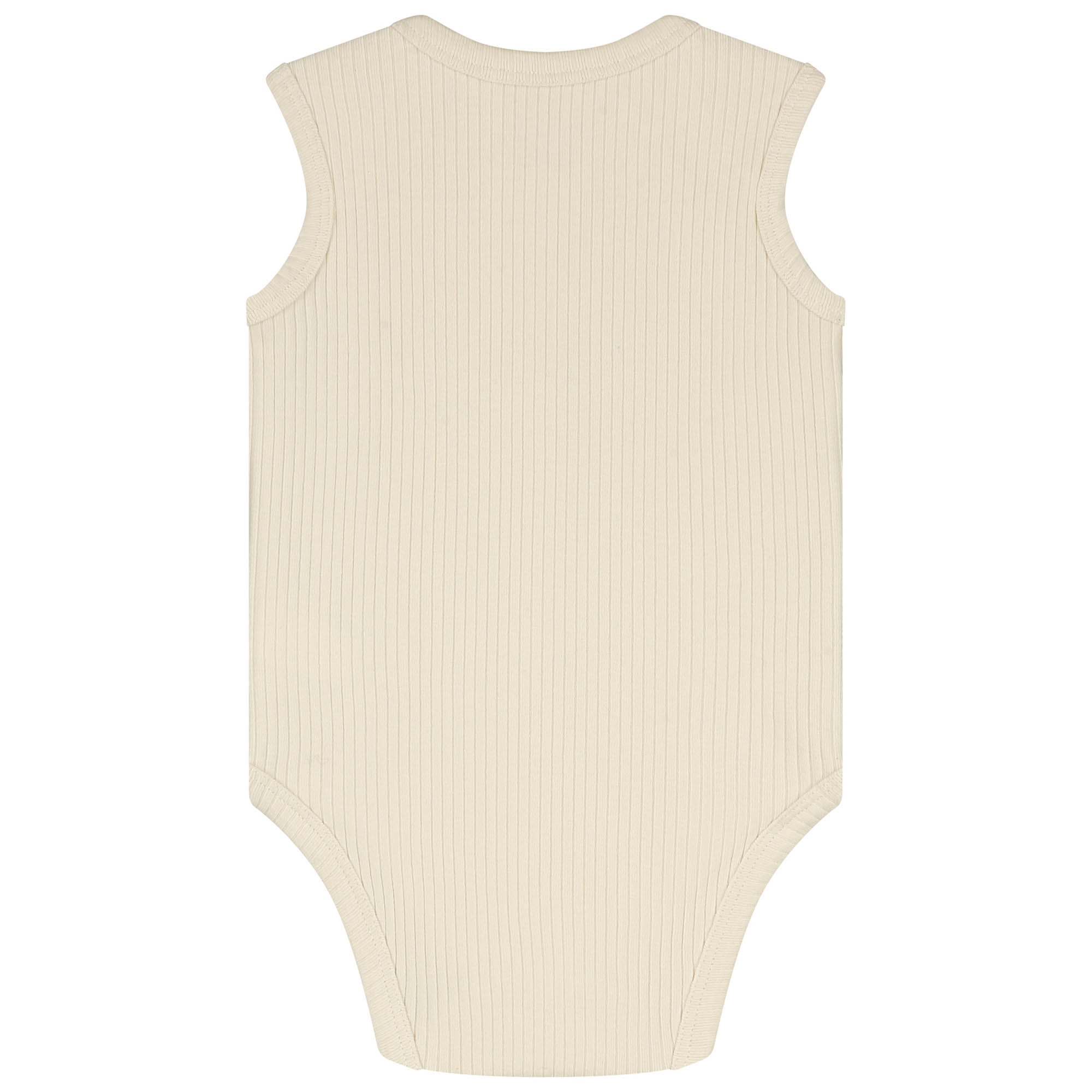 Prénatal romper rib mouwloos effen beige