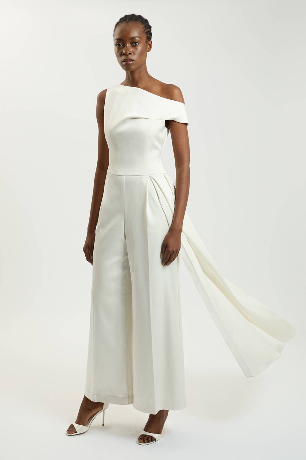 KarenMillen Combinaison Pantalon Asymétrique Drapée En Satin Ajustée Petite