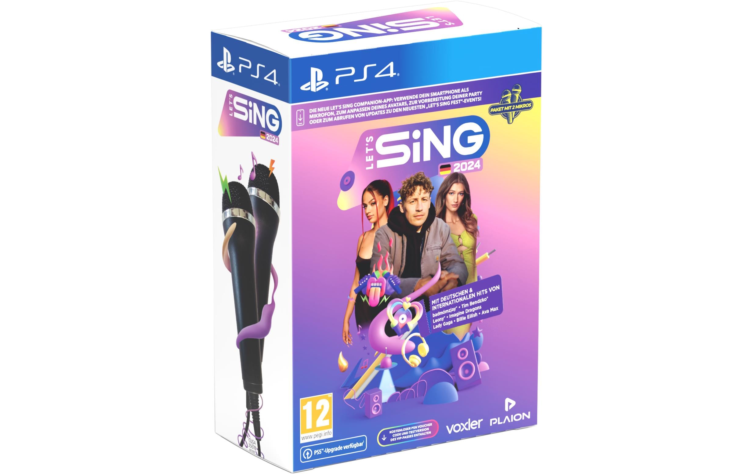 Let's Sing 2024 German Version + 2 MicsAnspruchsvolles Karaoke-Spiel für die PlayStation 4