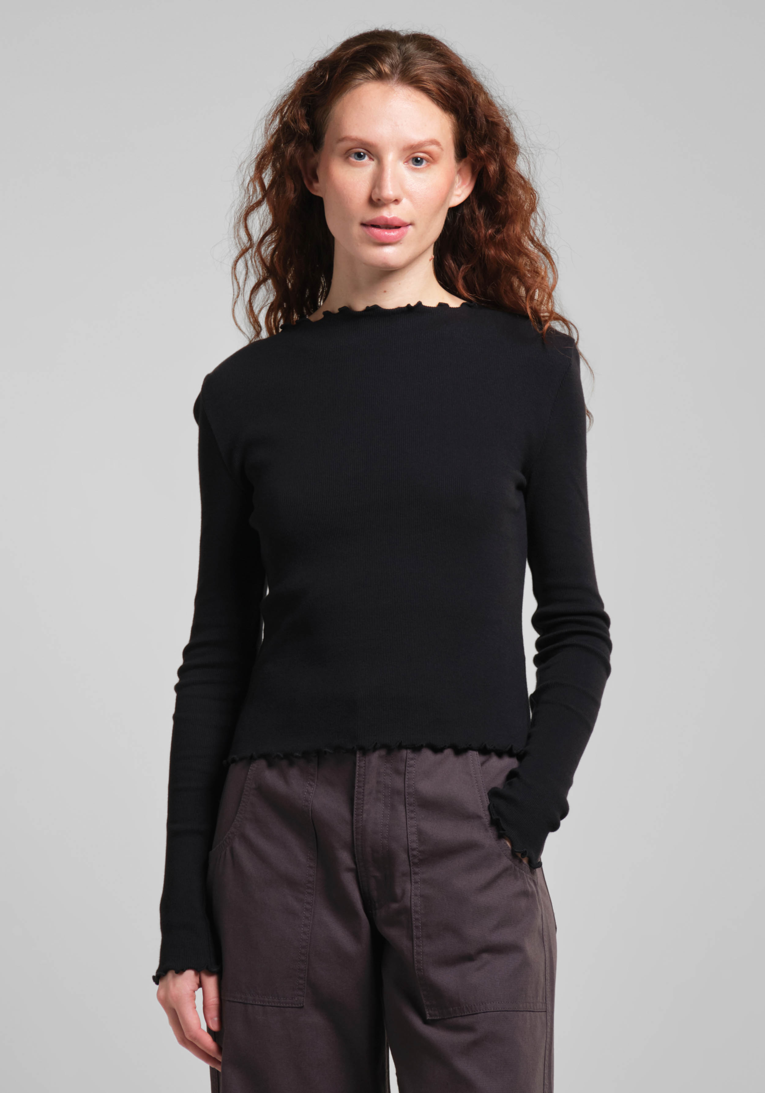 Dedicated Langarmshirt Ryd Rib Top Black