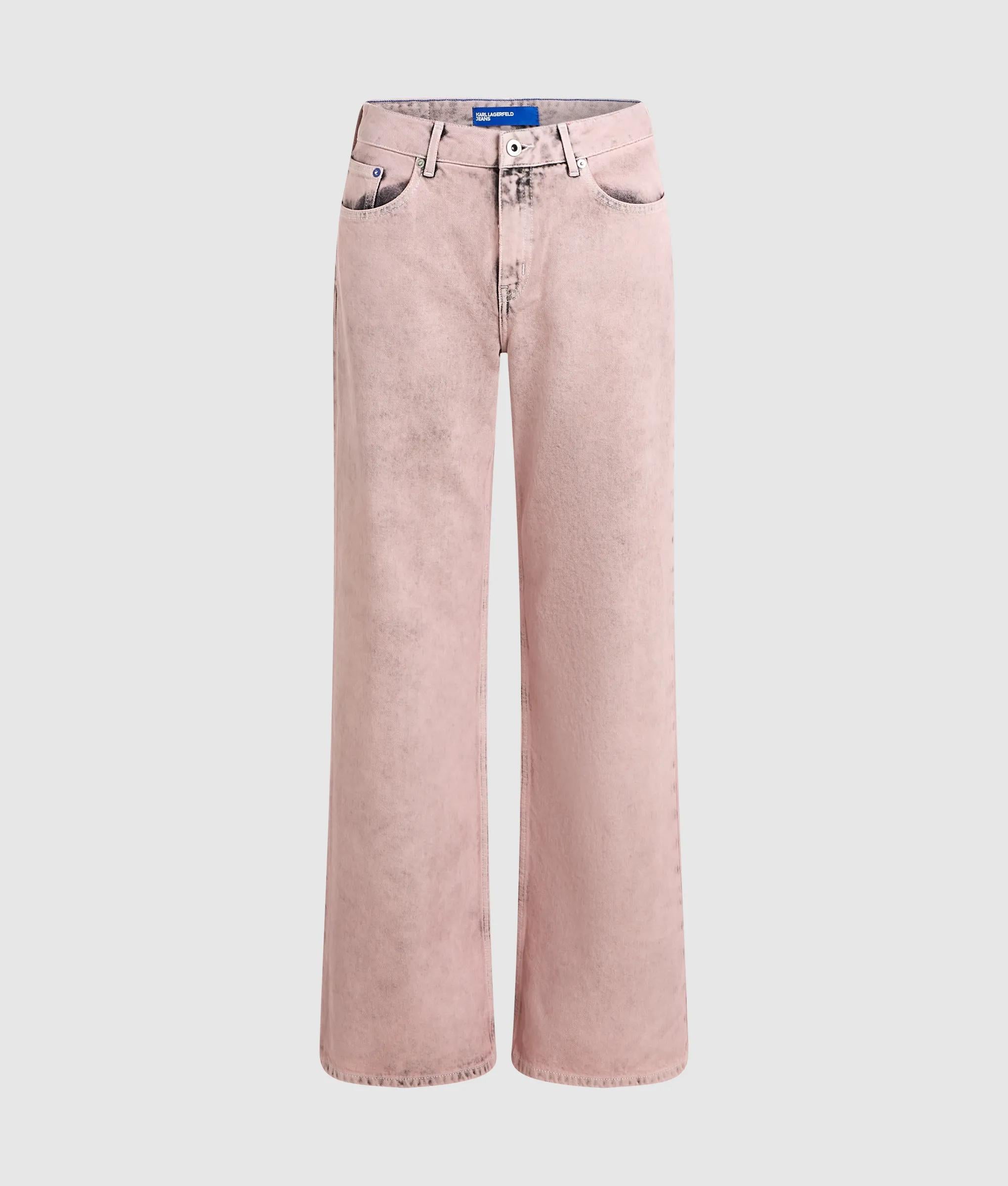Halfhoge ontspannen jeans met inkt