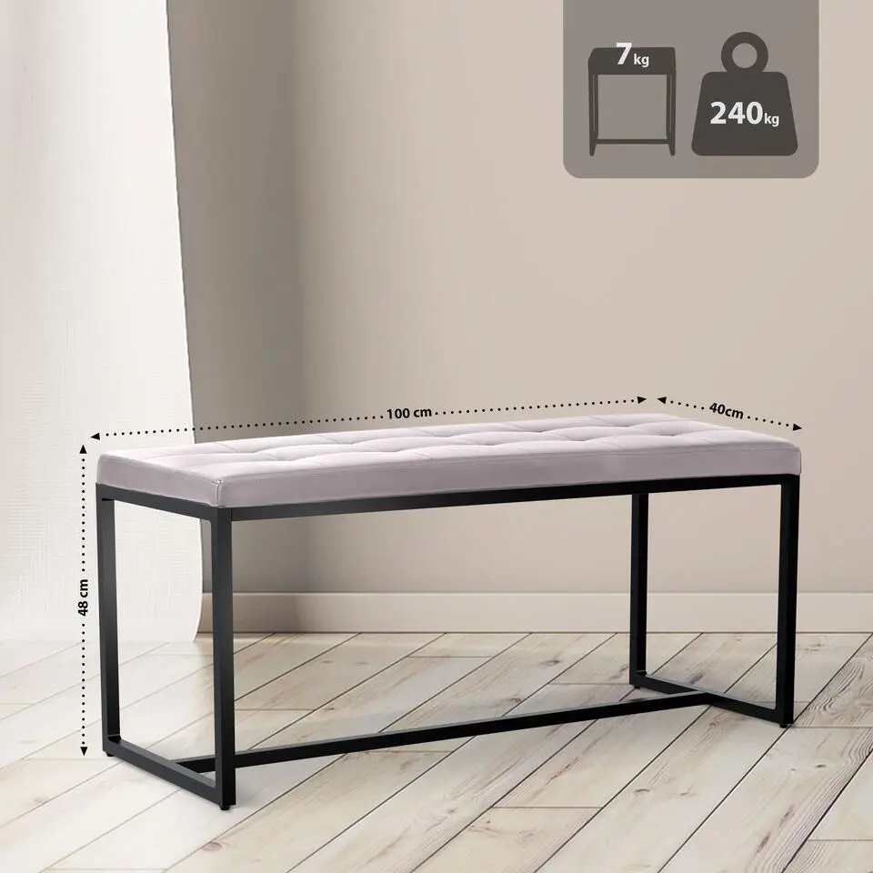 CLP 2-zits Bankje Barci 100 cm - wit