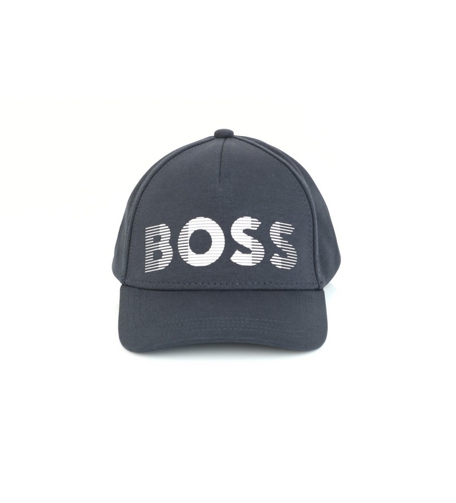 Boné BOSS de cinco painéis azul marinho