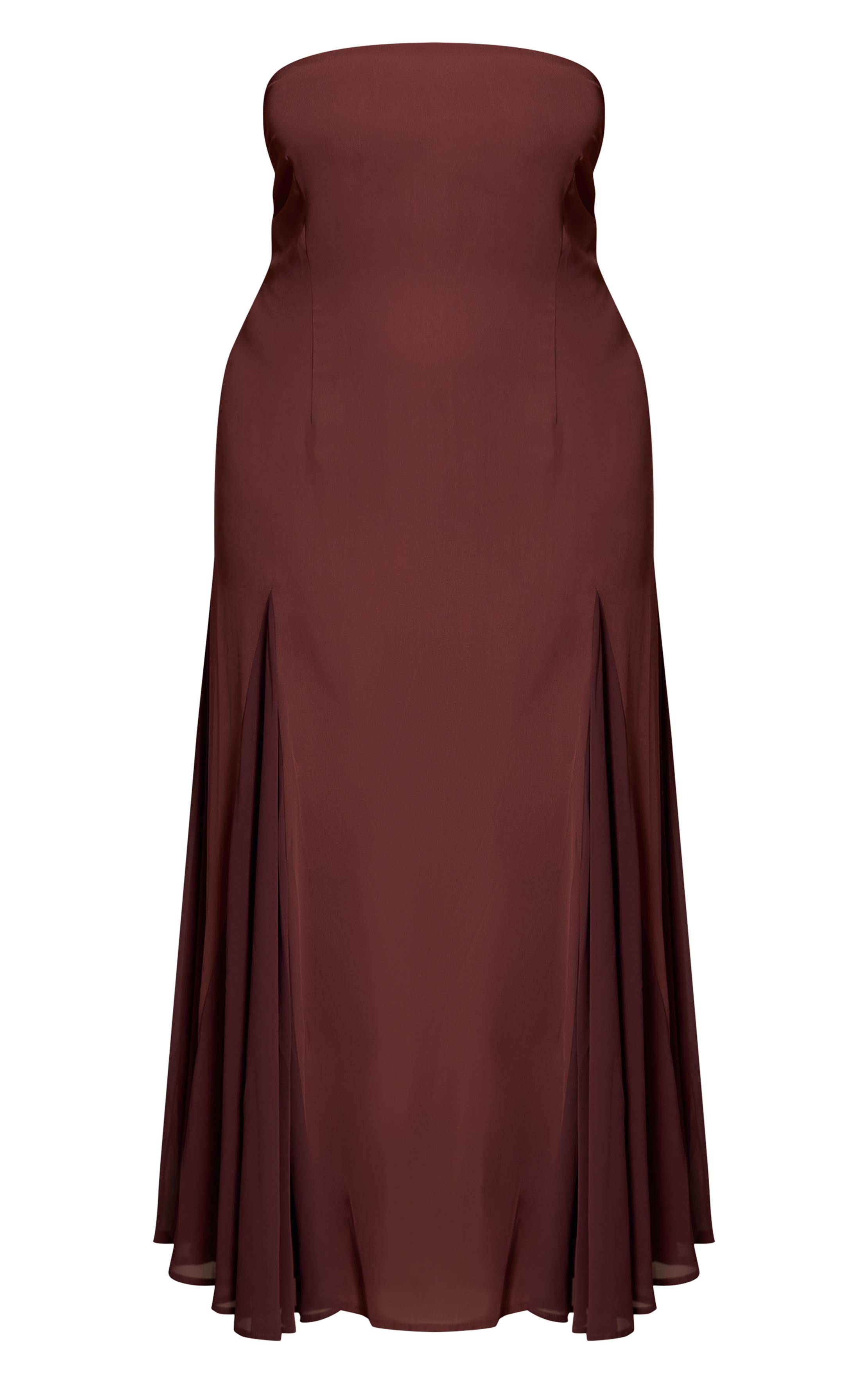 Chocolat Robe Midaxi À Godets Bandeau Grande Taille