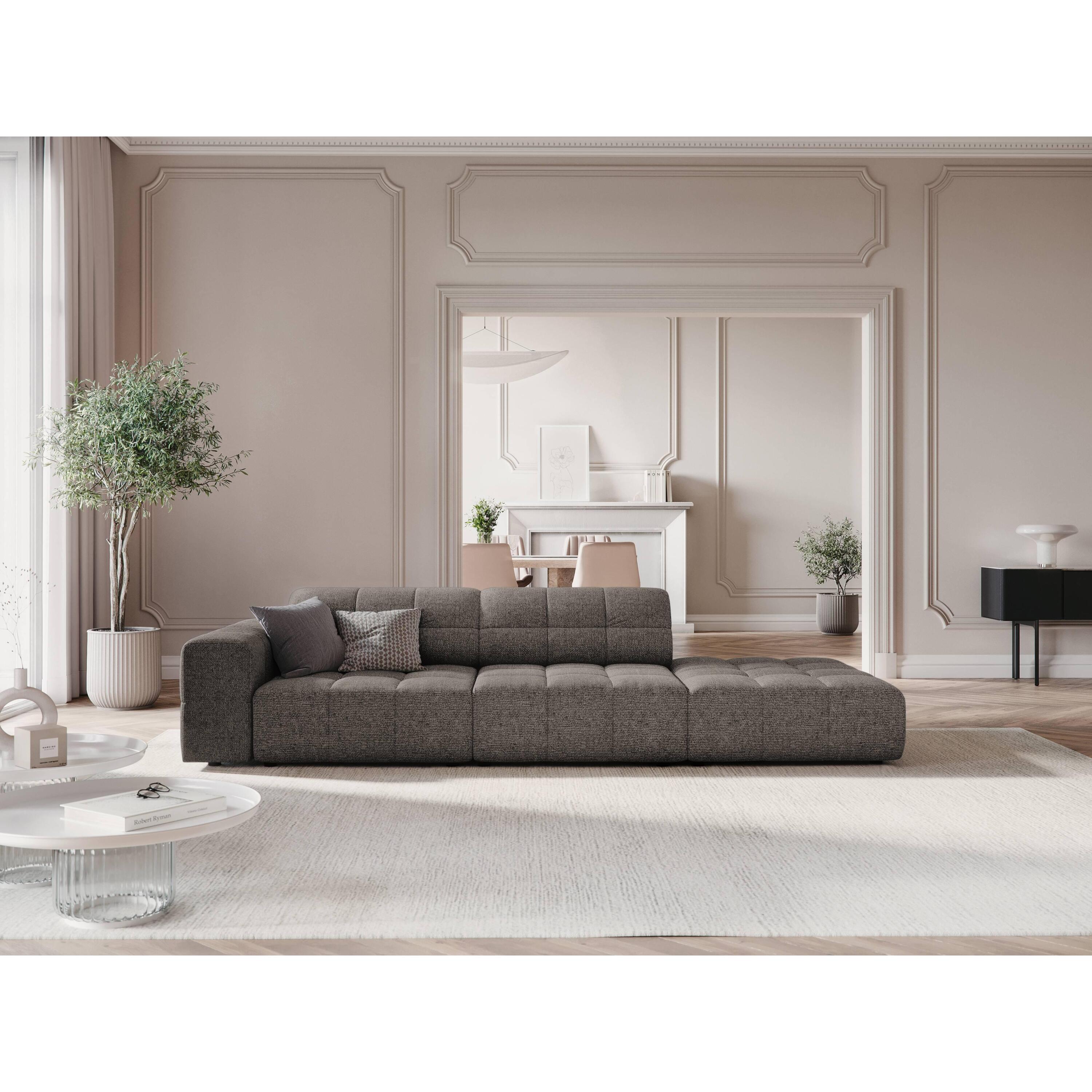 Cosmopolitan Design Chicago 4-zitsbank Rechts Open - Chenille - Lichtgrijs