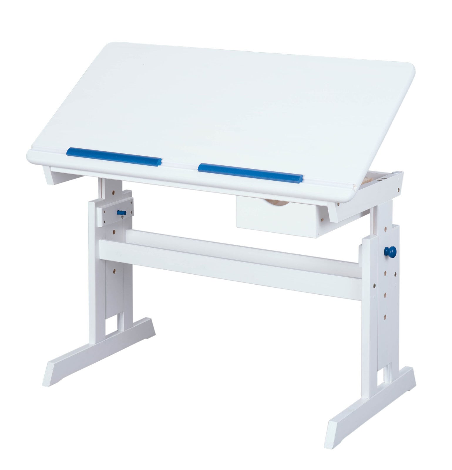 Schreibtisch Julian 109x63-96cm blau/rosa - weiß