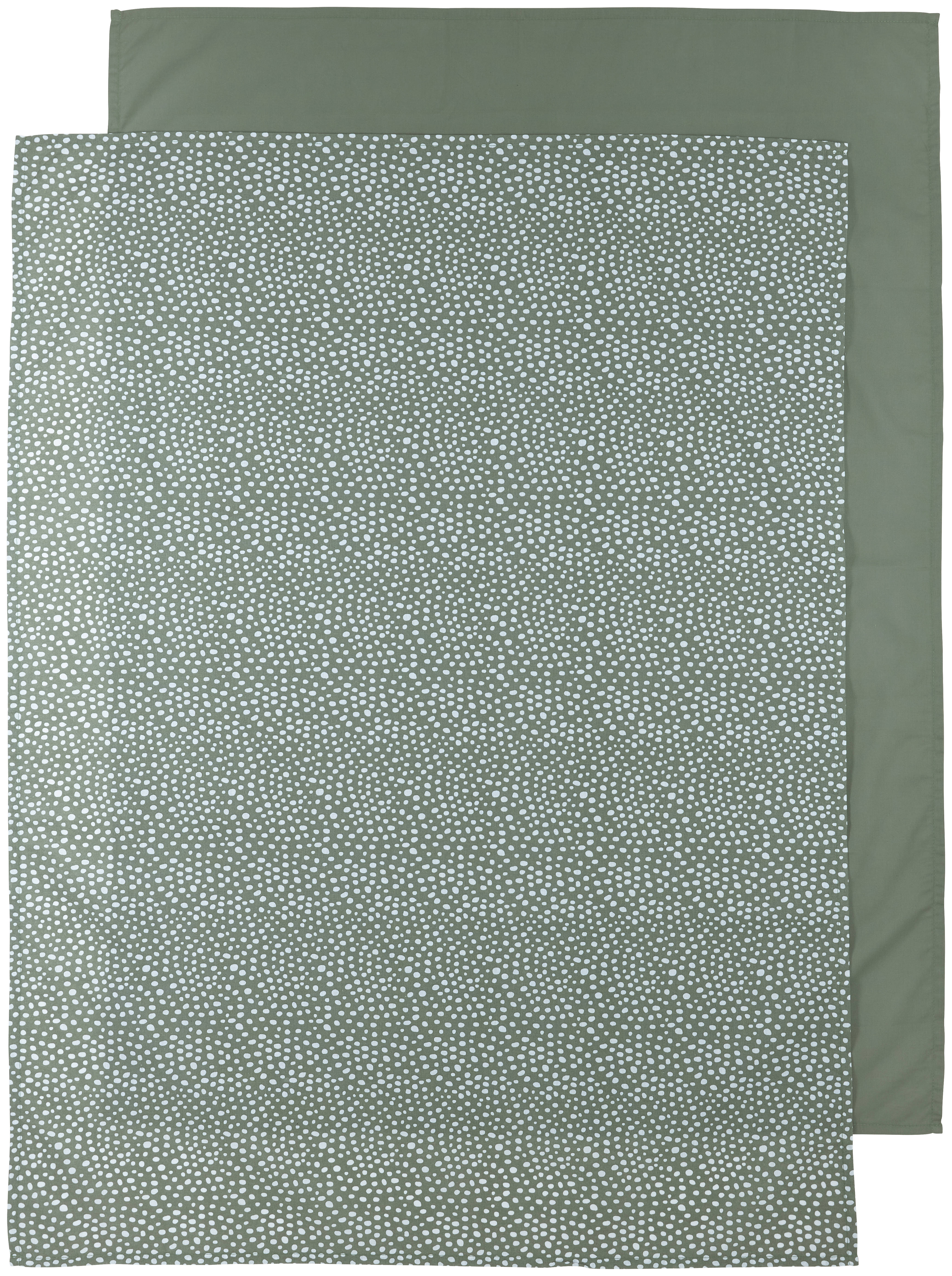 Meyco baby ledikantlaken - set van 2 100x150 cm Cheetah/Uni forest green