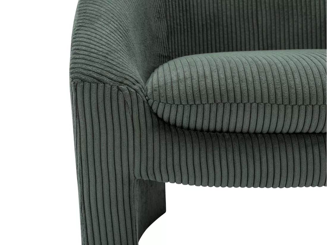 Fauteuil en velours côtelé vert OSSANA