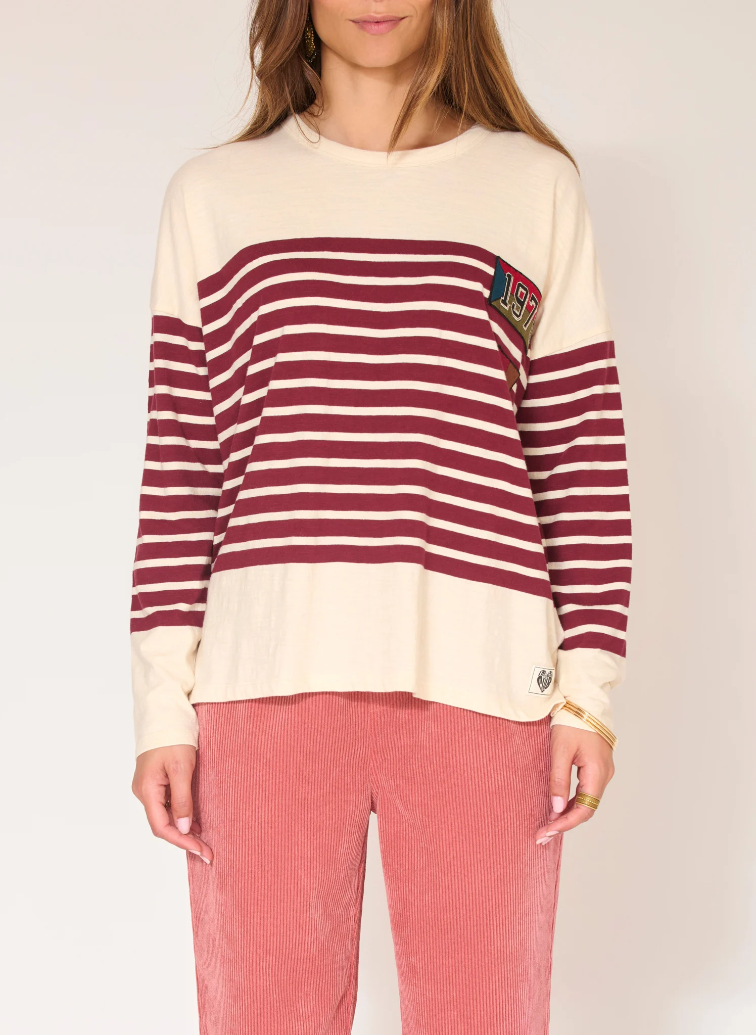 TIPI - Tee-shirt oversize col rond en coton | Rouge