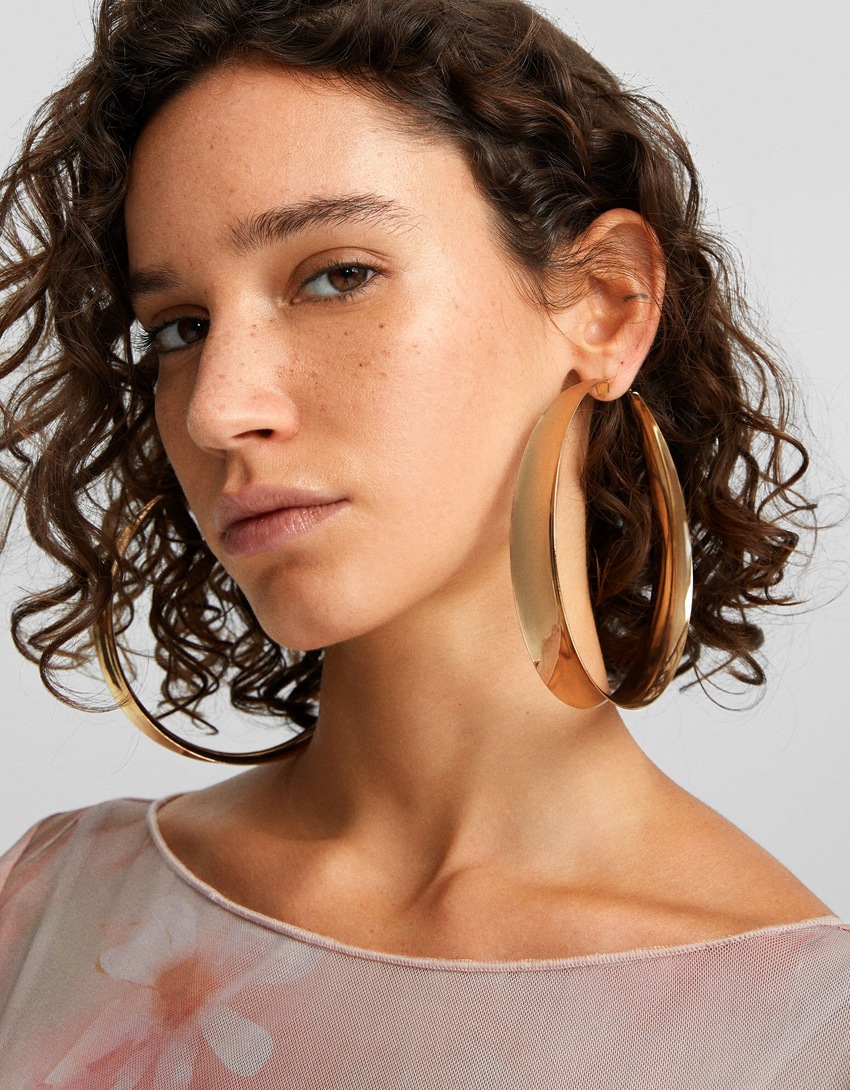 Conjunto de 2 brincos de argola grandes