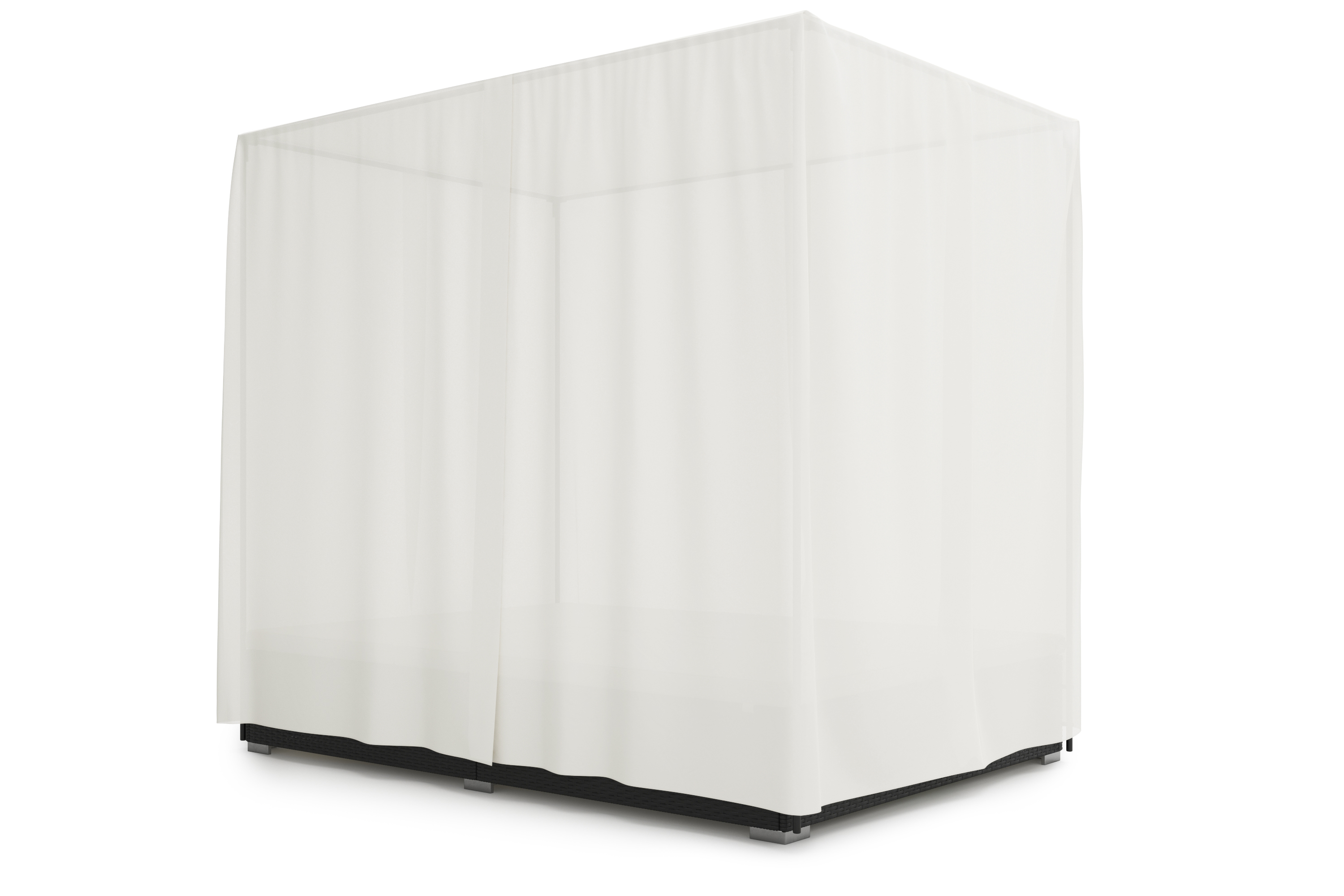 Sonnenbett Rattan schwarz/weiss