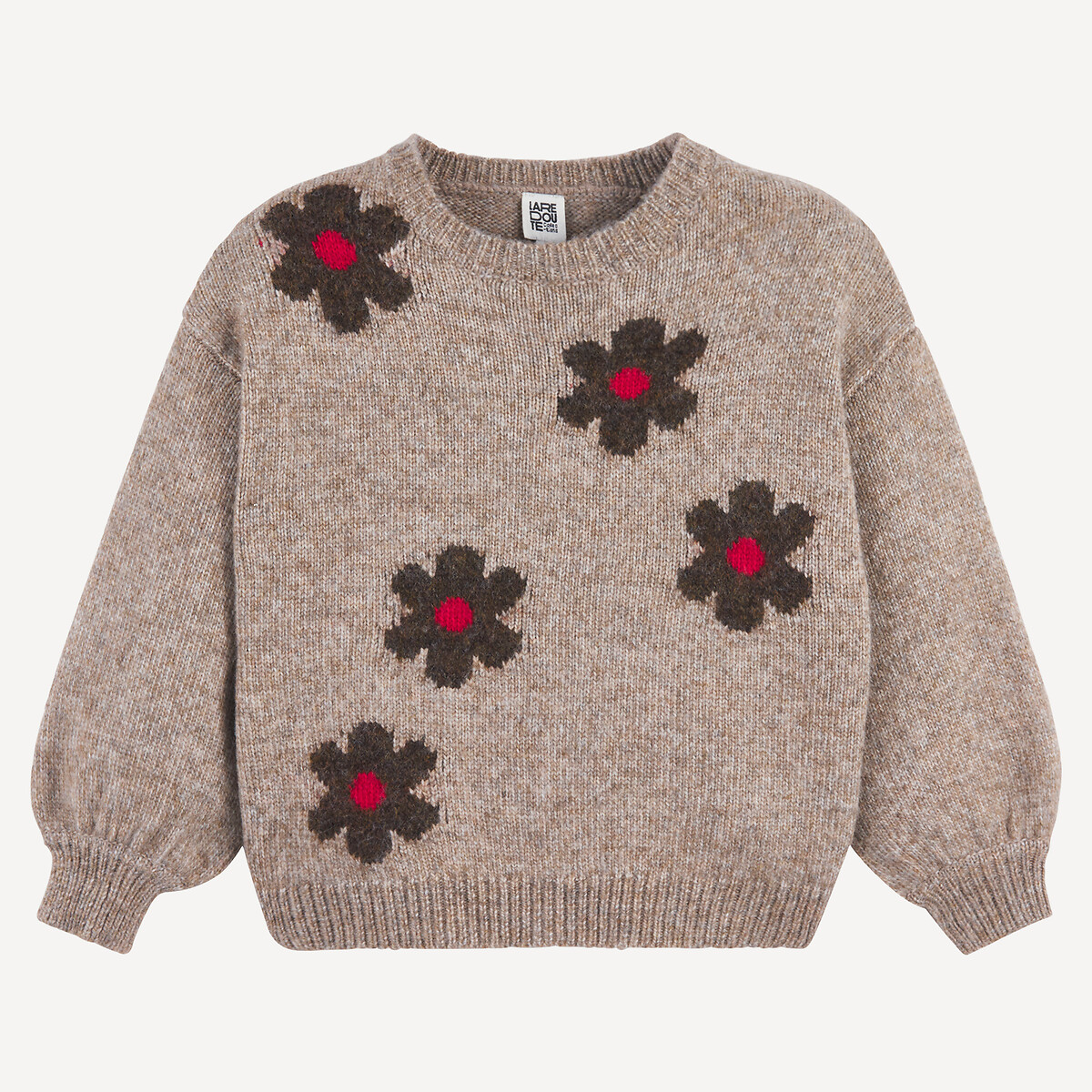 COLEÇÃO LA REDOUTE<br>Suéter de gola redonda em malha fina com estampa floral