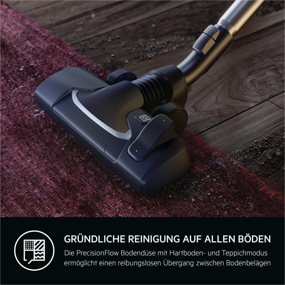 AEG CLEAN 6000 Staubsauger mit Beutel, Hohe Saugleistung, inkl. Zusatzdüsen, 50% Recyclingkunststoff, Ideal für Haustierbesitzer, Reinigen von Polstern, 12 m Kabel, 850 W, Blau, AB61C2DB