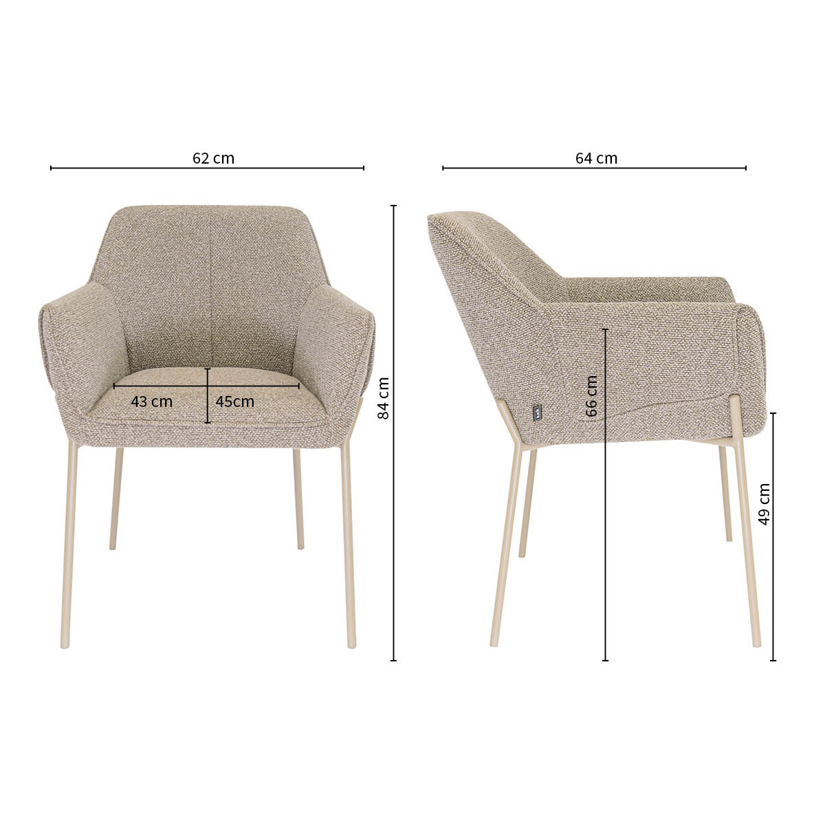 Eetkamerstoel Mila beige