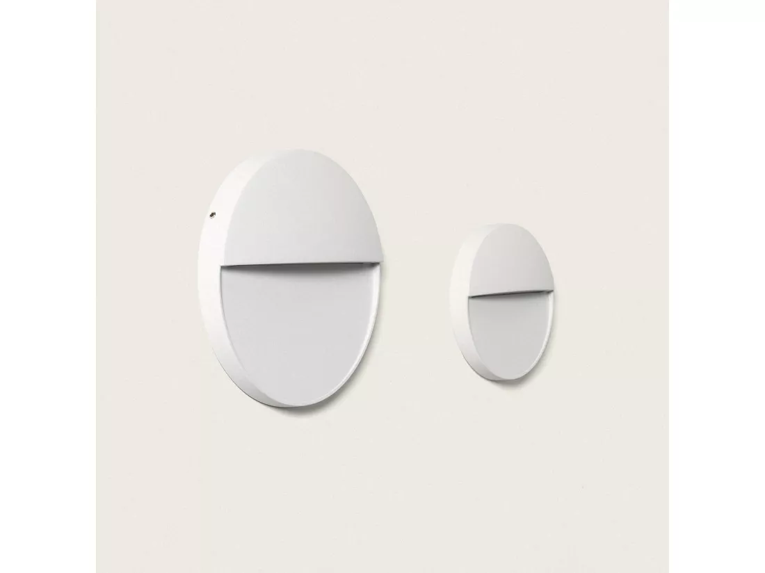 Applique Murale Extérieure LED 6.5W CCT Seleccionable en Saillie Ronde Jade Blanc