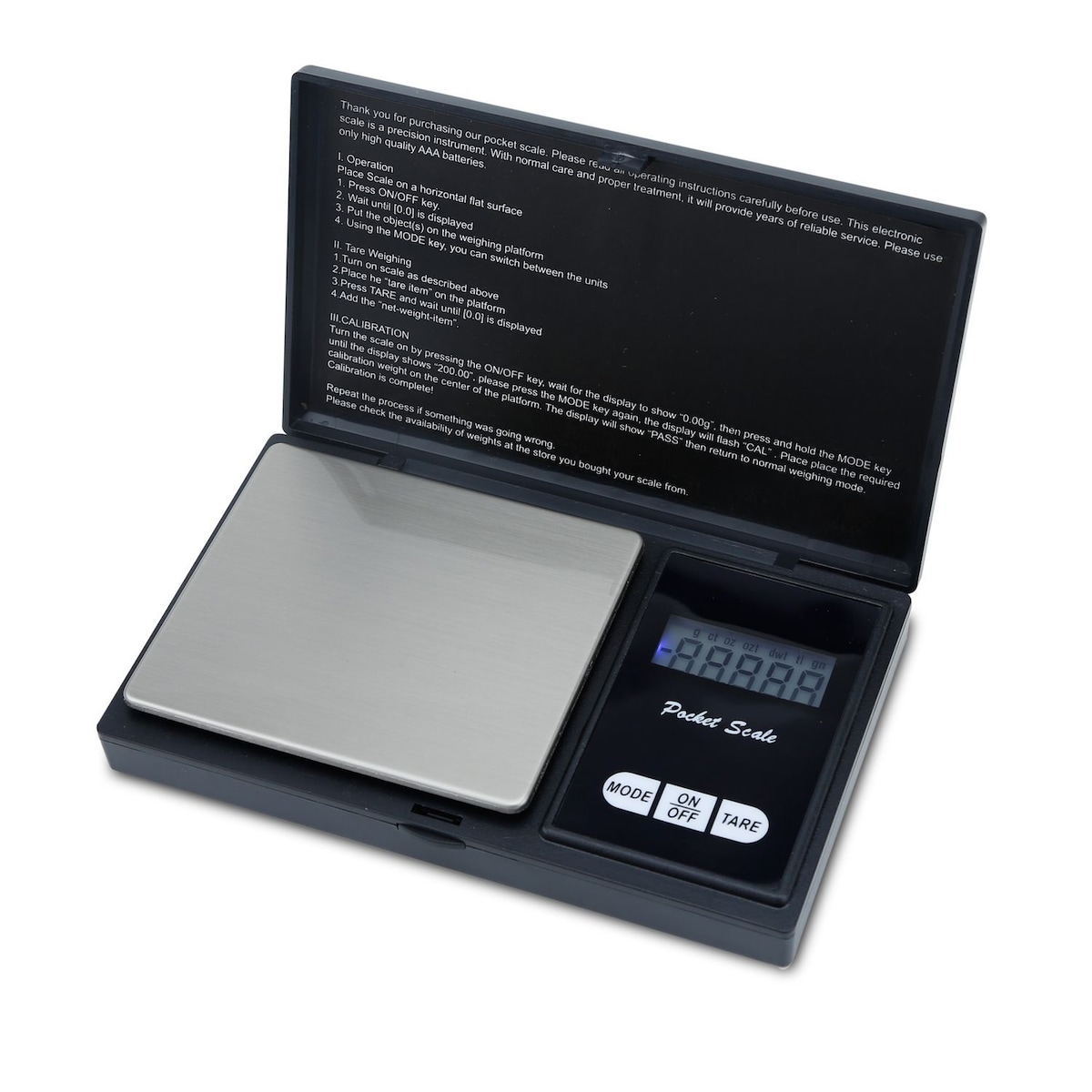 Presisjonsvekt 200 g elektronisk lommevekt (svart)