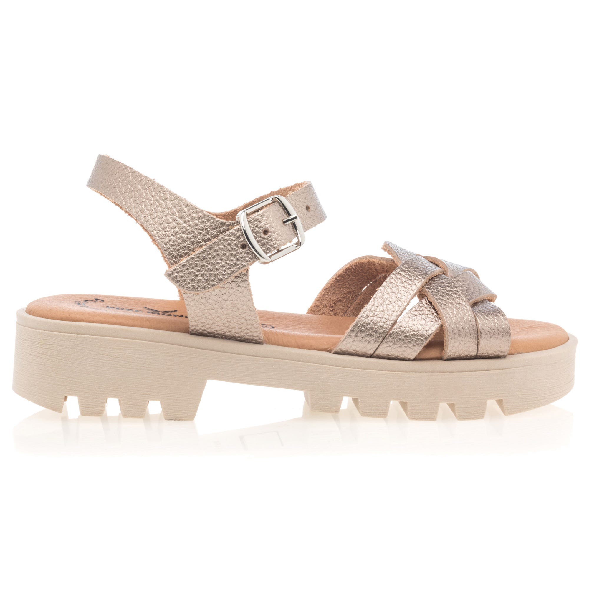 Sandales Fille en cuir or