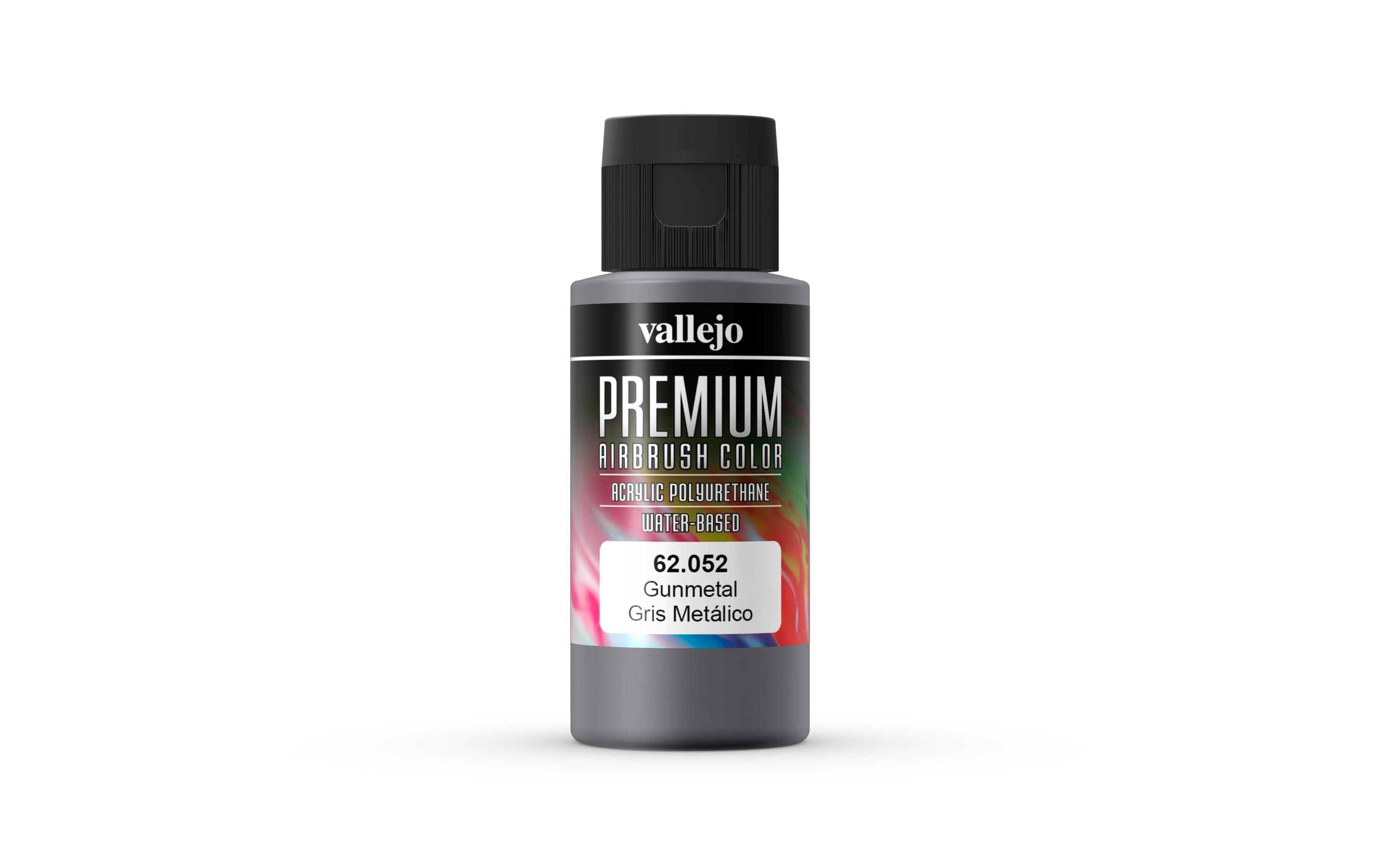 Airbrushfarbe Premium, Pearl & Metallics, Gunmetal, 60 mlPremium Airbrush Farbe zum Lackieren von Lexan, Polycarbonat, Glasfaser, Metall und Polyethylene
