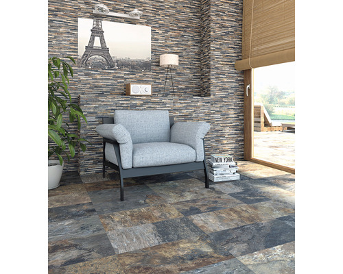 Porseleinen wand- en vloertegel Ardesia naturel 32 x 62,5 cm
