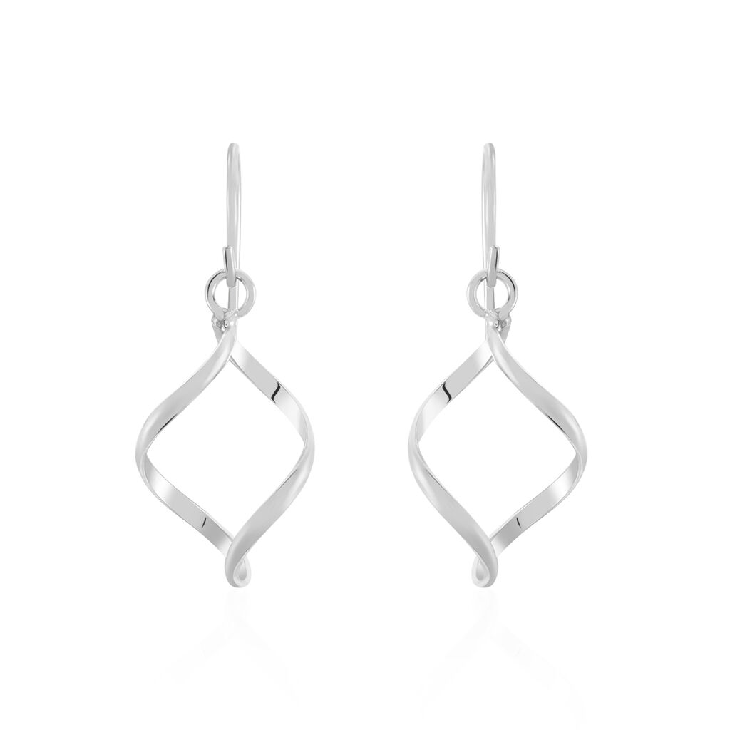 Boucles D'oreilles Pendantes Louison Argent Blanc