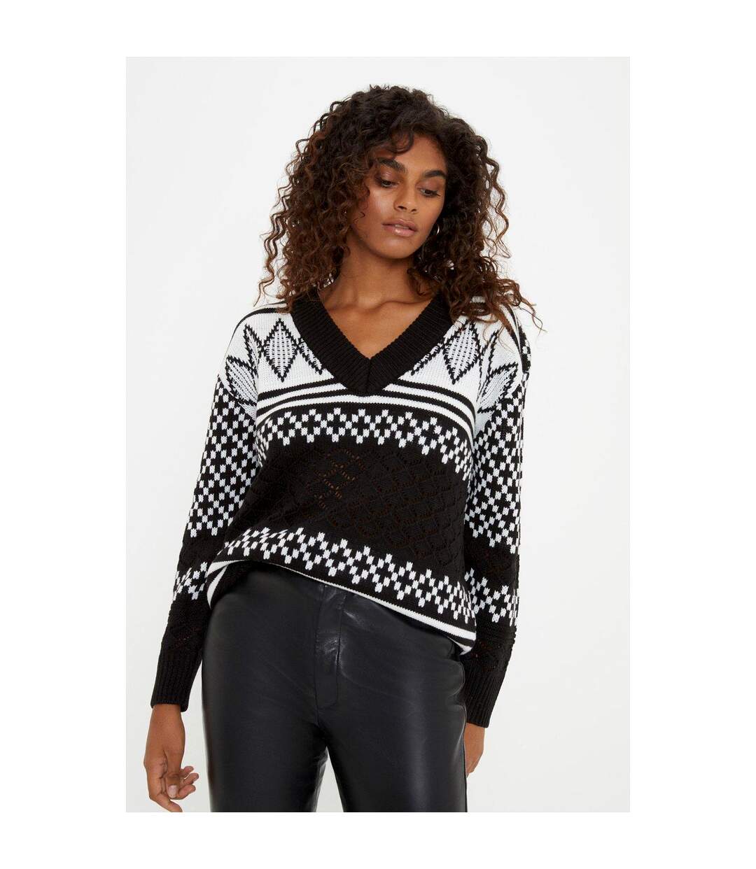Dorothy Perkins - Pull - Femme (Noir / Blanc) - UTDP4295