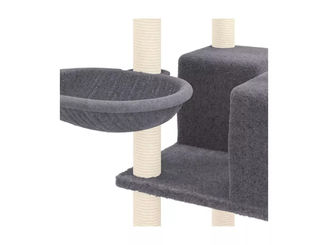 Arbre à chat avec griffoirs en sisal Gris foncé 167 cm