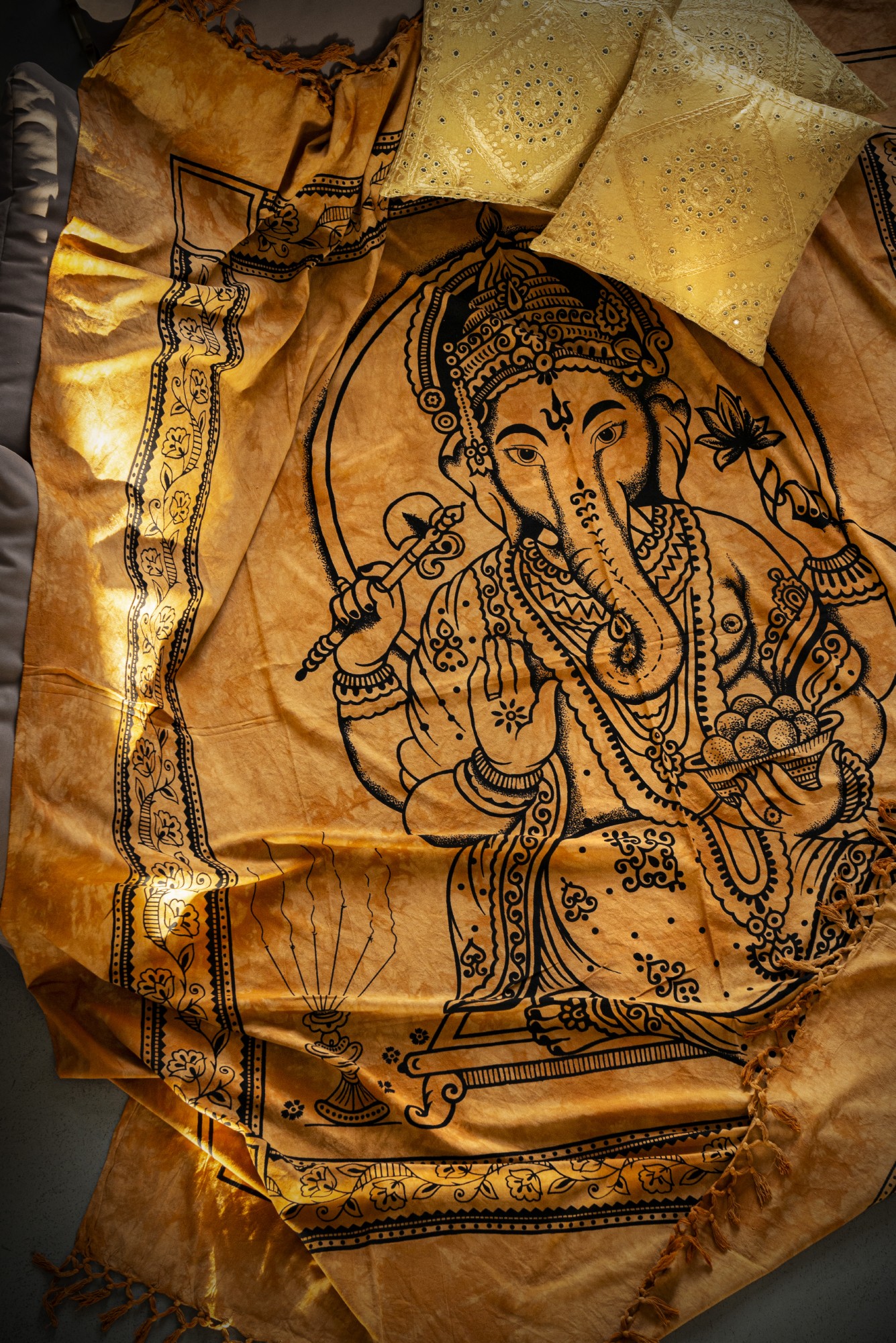 Tagesdecke 'Ganesha', T 210 cm, B 245 cm von fischer's lagerhaus