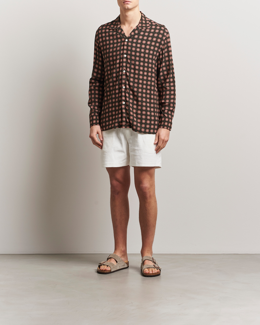 OAS Long Sleeve Resort Viscose Shirt Coffe Lumo