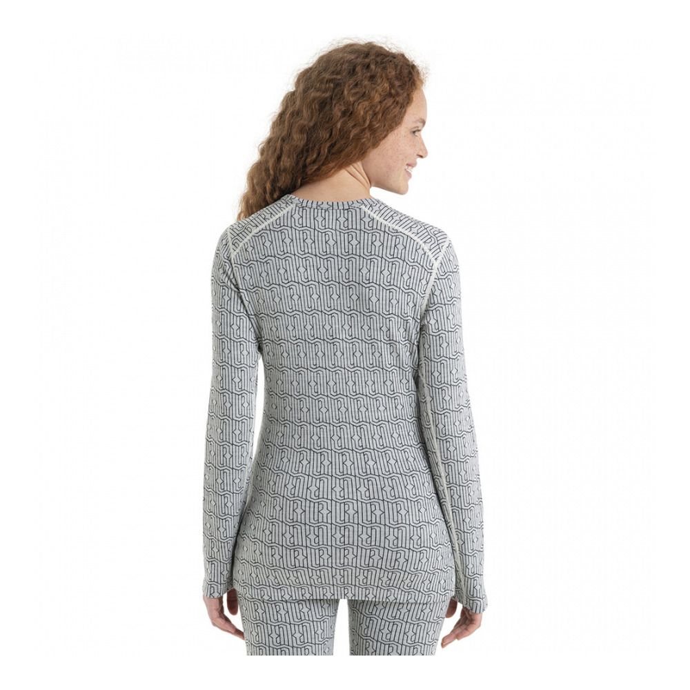 Icebreaker 260 VERTEX CREWE HERENGA - Sous-couche Femme snow/black