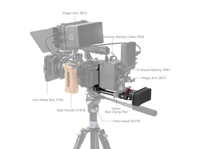 Smallrig V-Mount-Akkuplatte Advanced Mounting System Kompaktes, leichtes All-in-One-Montagesystem für V-Mount-Batterien mit Brustpolster