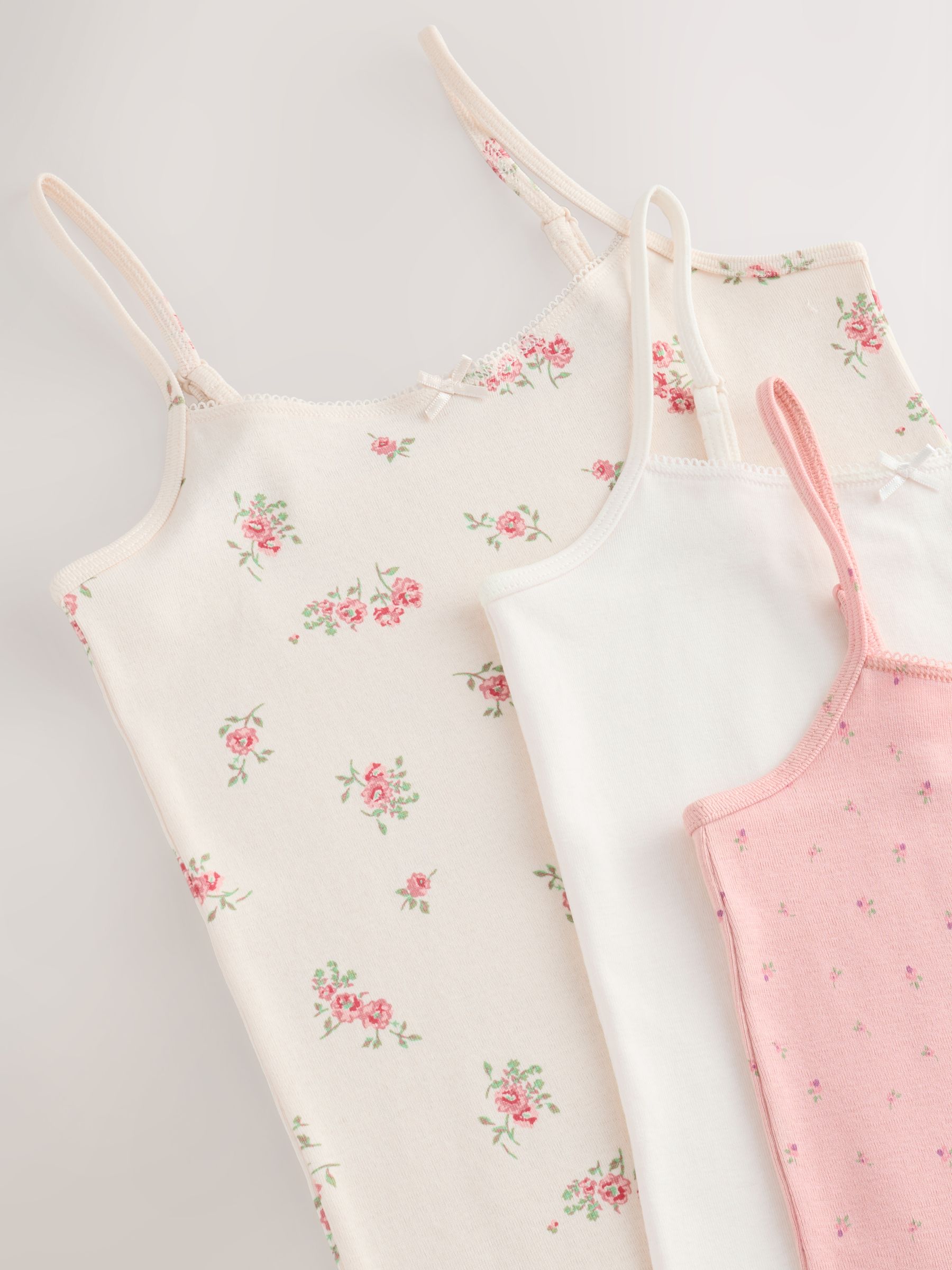 Roze - Verpakking van 3 cami topjes met bandjes en print (1,5 - 16 jr)
