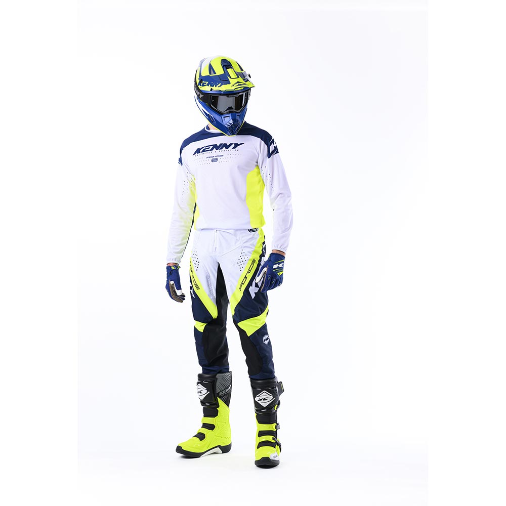Kenny - Maillot Force - 2024 Blanc / Navy / Jaune fluo