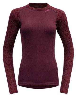 Tee-shirt Devold Duo Active Merino 205 Rouge Femme