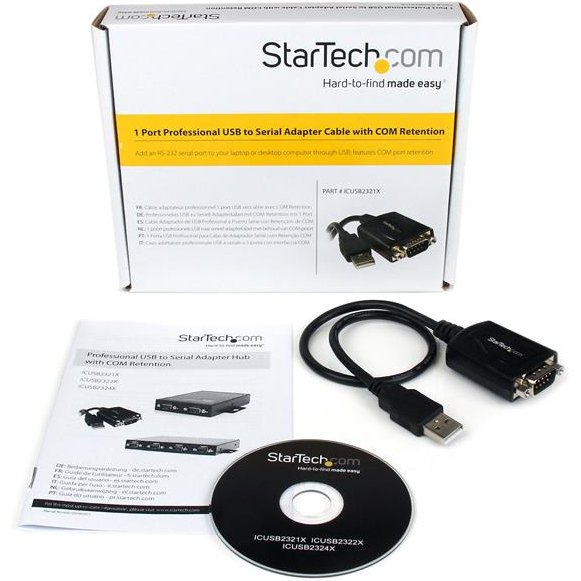 StarTech.com Câble Adaptateur de 30 cm USB vers Série DB9 RS232 - Mémorisation de Port COM