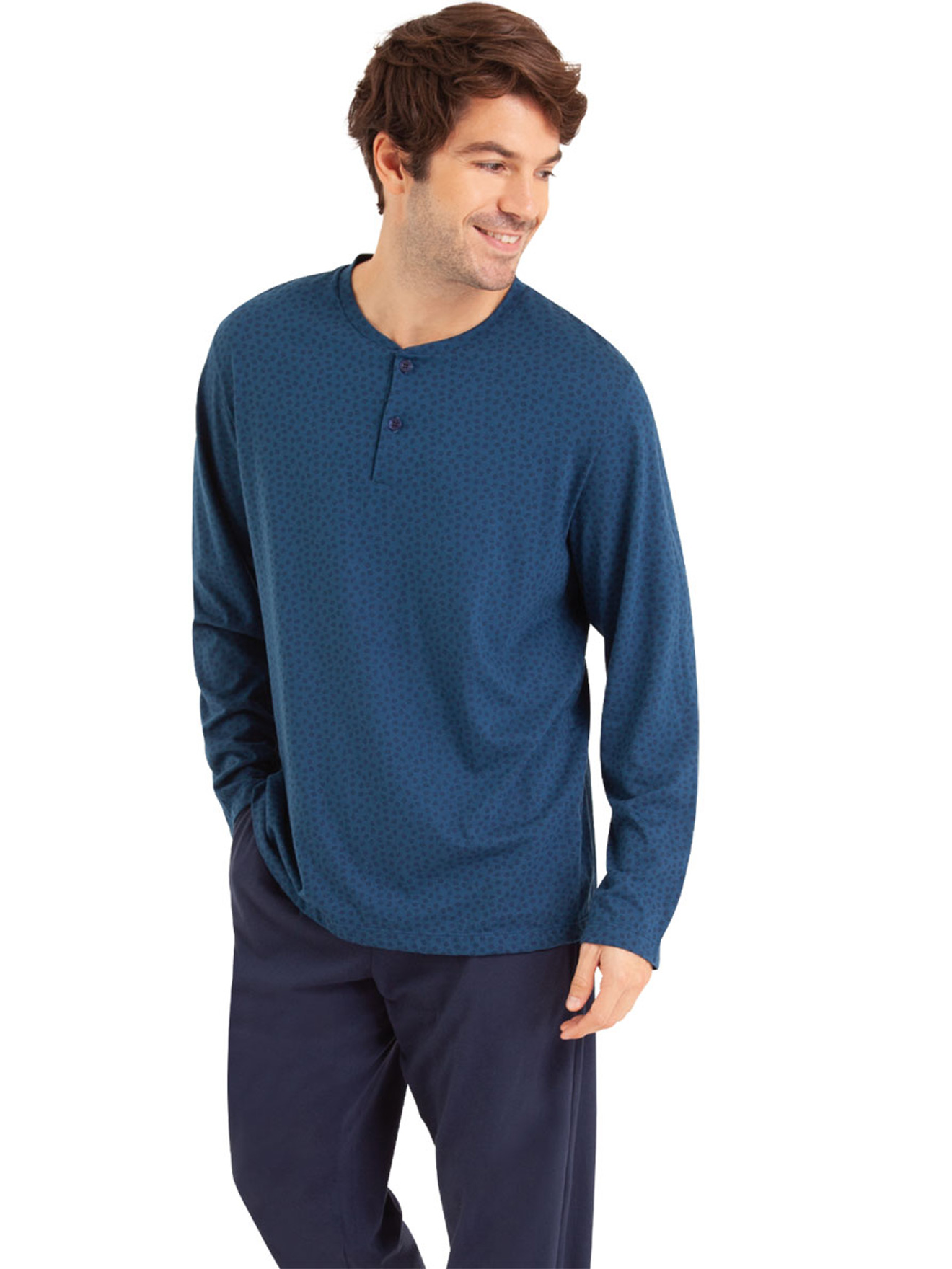 Pyjama col T en coton bio