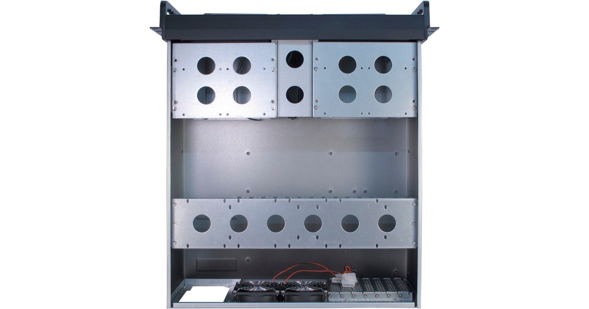 Inter-Tech4U-4098-S rack behuizing  (Zwart | 2x USB-A)