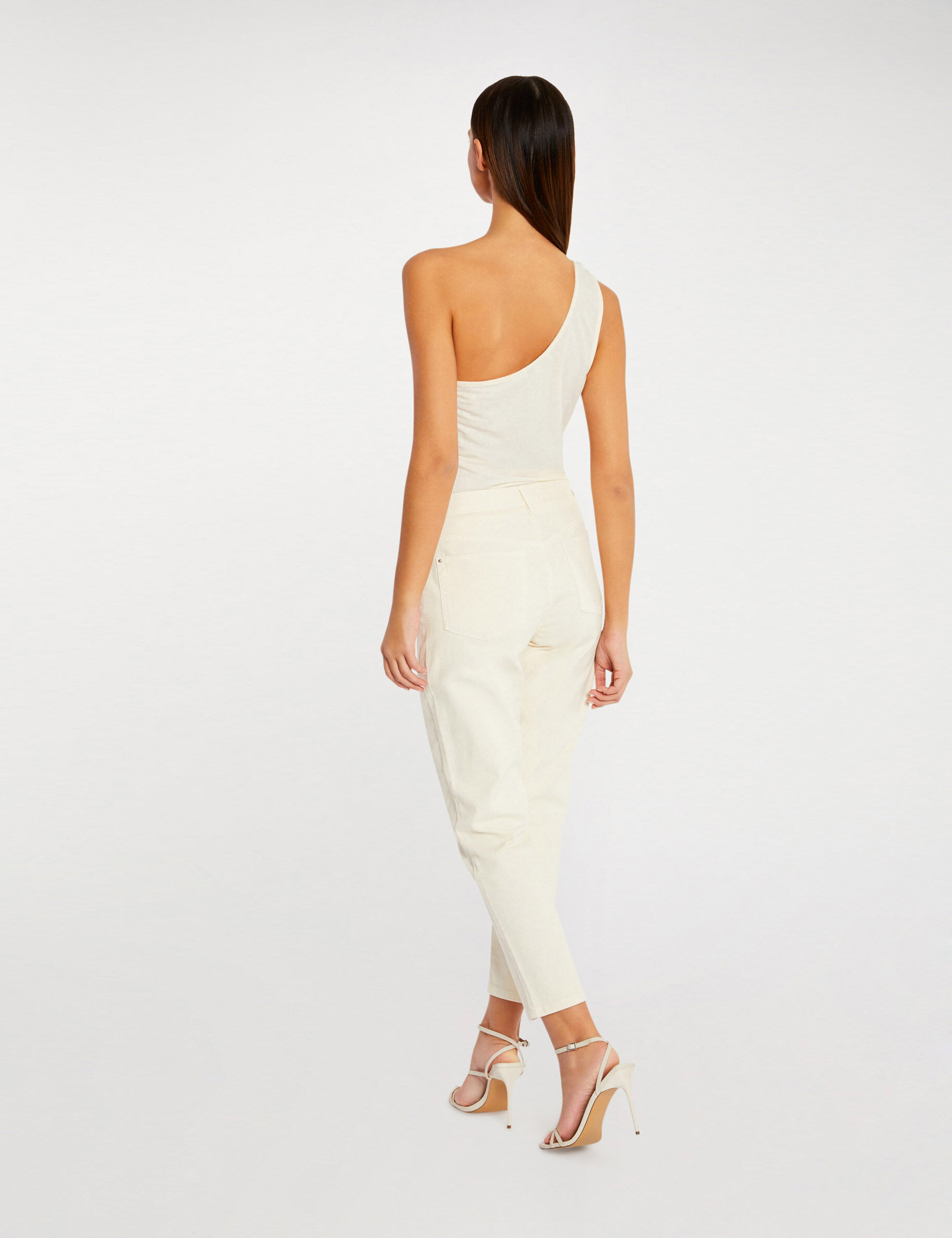Pantalon droit ecru moyen femme - ecru_moyen