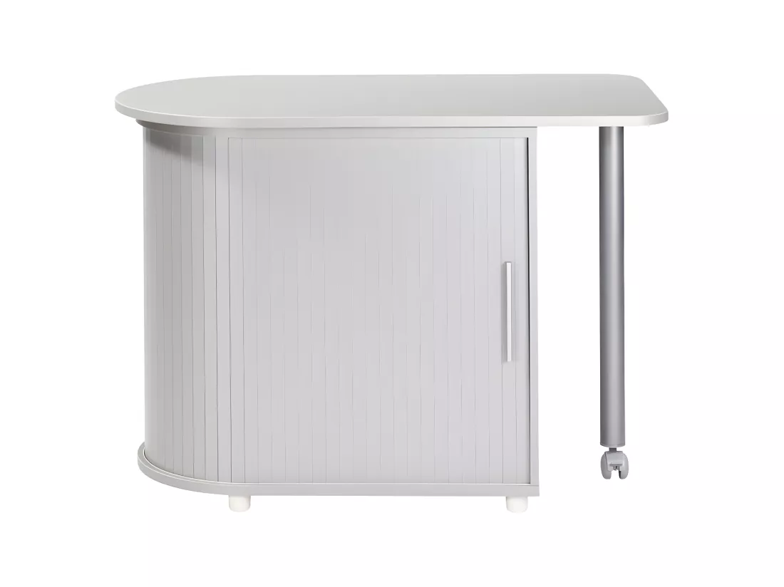 Bureau plateau pivotant et rangement à rideau - SLIDE n°1