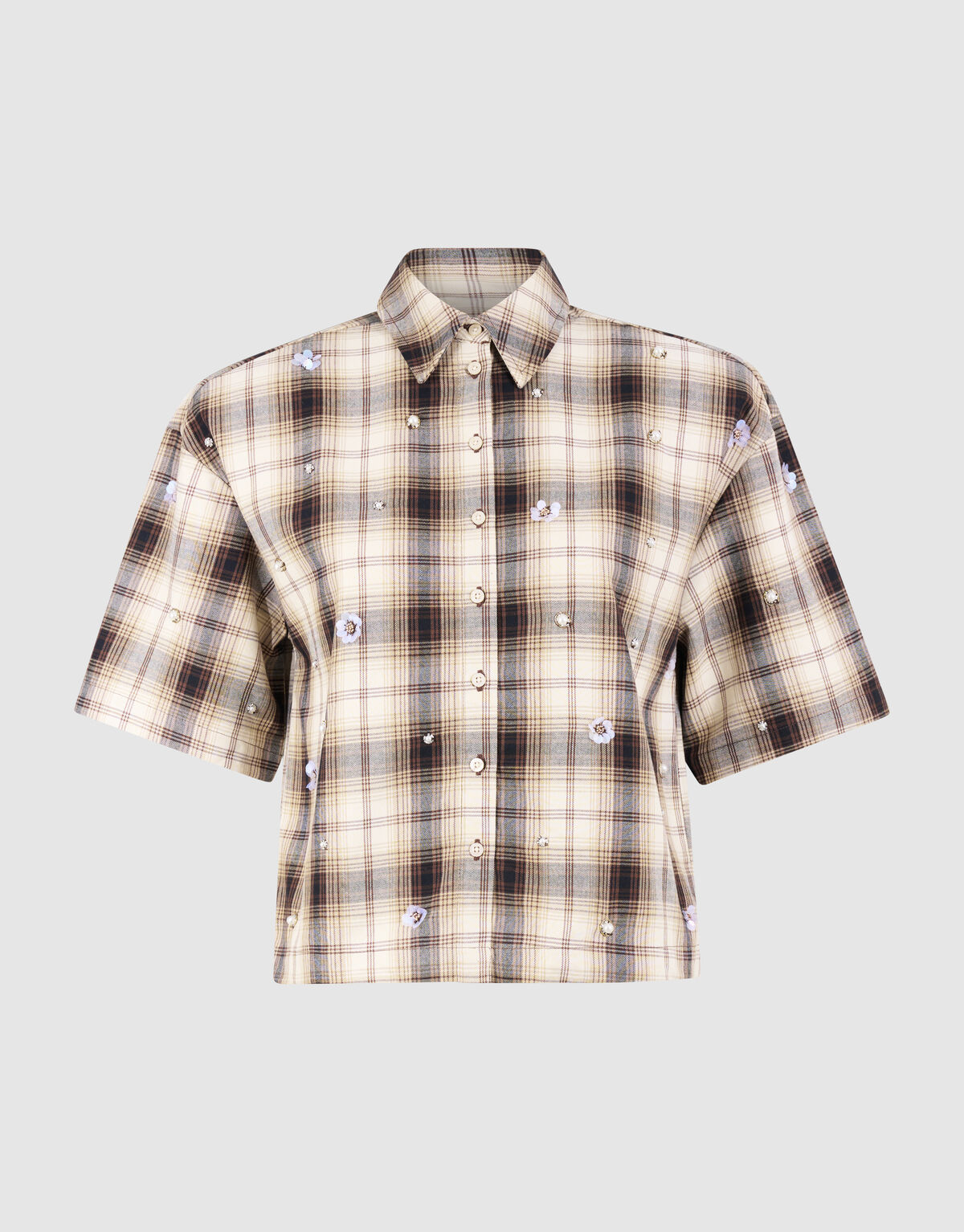 Ruiten Beaded Blouse Bruin