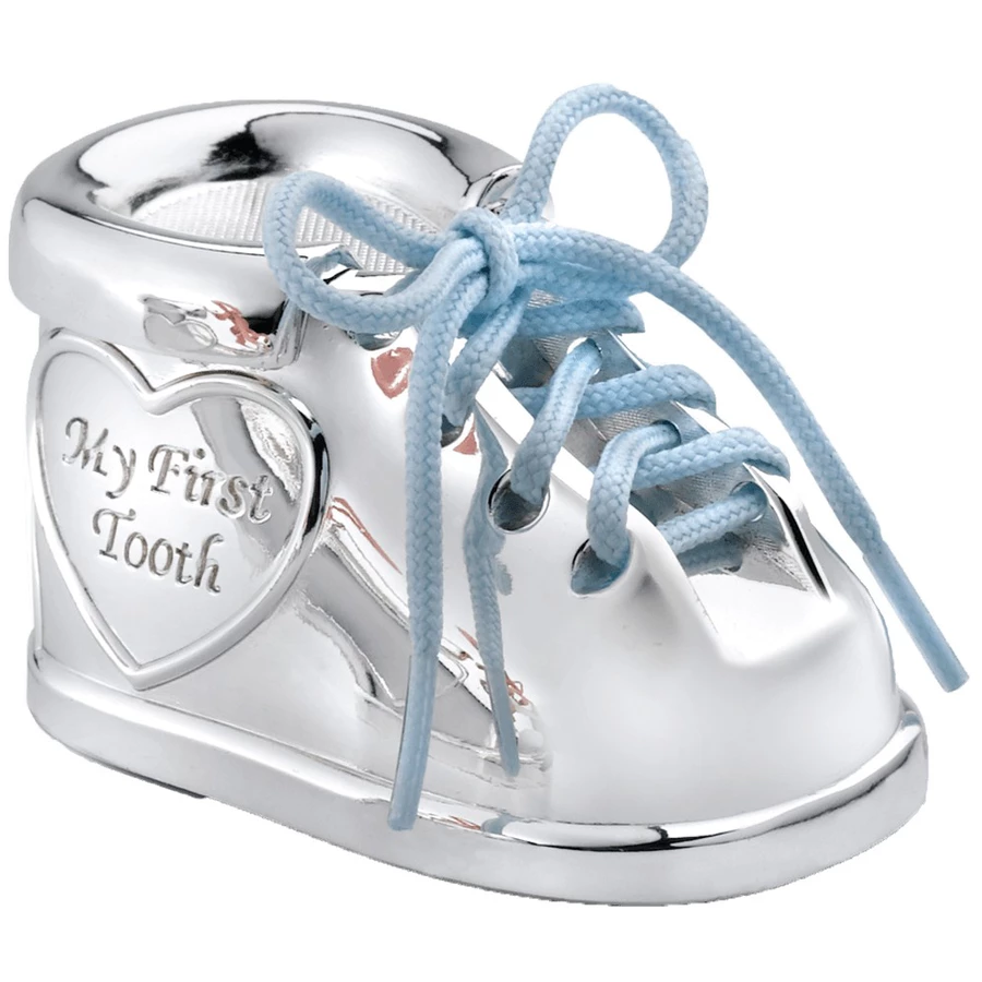 Schnullireich Taufgeschenk mit Namen Zahndose Babyschuh Silber Silber